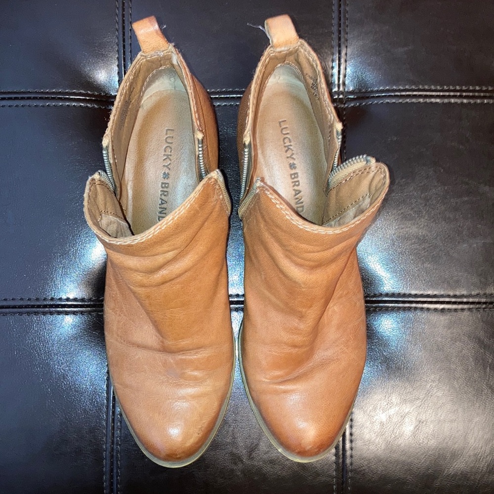 SOLD - Leather Booties with Dual Side Zippers